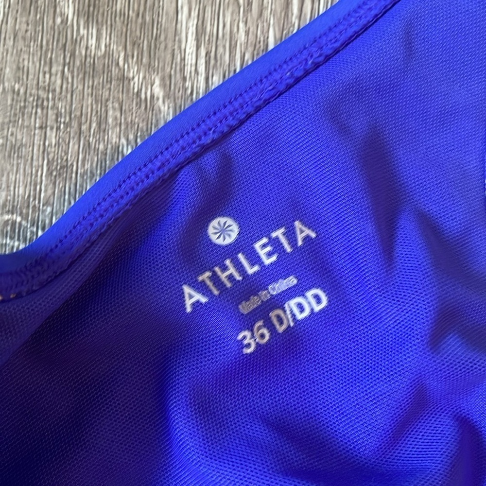 Athleta Blue Sleeveless halter swim top purple blue size 36 d / dd swim suit - Picture 3 of 5